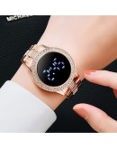  Digital LED Women Watches Diamond Bracelet  Watch For Women Rose Gold Dress Casual Quartz Watch zegarek damski