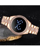  Digital LED Women Watches Diamond Bracelet  Watch For Women Rose Gold Dress Casual Quartz Watch zegarek damski