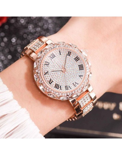  Women Steel Rhinestone Watch  Diamond Crystal Gold Watches Women Quartz Ladies Wristwatches Gifts Dropshipping