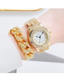 Diamond Women   Bracelet Watch Set Rhinestone Elegant Ladies Watches Gold Wrist Watches For Women relogio feminino