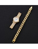 Diamond Women   Bracelet Watch Set Rhinestone Elegant Ladies Watches Gold Wrist Watches For Women relogio feminino