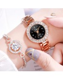 2pcs  Set Watch Lvpai  Women Watches Rose Gold Diamond Bracelet Watch  Jewelry Ladies Quartz Watch Dropshipping