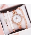 Lvpai   Rose Gold Diamond Women Bracelet Watches  Quartz Watches Ladies Casual Wrist Watch Set Dropshiping