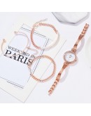 Lvpai   Rose Gold Diamond Women Bracelet Watches  Quartz Watches Ladies Casual Wrist Watch Set Dropshiping