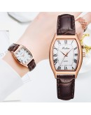 Simple Watches For Women Bracelet Leather Strap Oval Quartz Ladies Watch Women Clock Wrist Watch Relogio Feminino Brown Clock