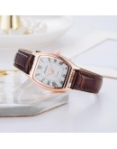 Simple Watches For Women Bracelet Leather Strap Oval Quartz Ladies Watch Women Clock Wrist Watch Relogio Feminino Brown Clock