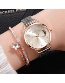  Ladies Watch Moon Stars Pattern Magnetic Women's  Watches Simple Arabic Numerals Dial Quartz Clock Montre Femme