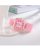 Sport Silicone Quartz Watch For Women Square Ladies Wrist Watch Arabic Digital Dial simple Pink Clock Reloj Mujer Dropshipping