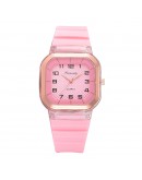 Sport Silicone Quartz Watch For Women Square Ladies Wrist Watch Arabic Digital Dial simple Pink Clock Reloj Mujer Dropshipping