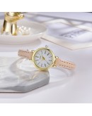 Lvpai   Women Simple Exquisite Roma Retro Watches Elegant Ladies Small Wristwatches Vintage Beige Leather Dress Watch