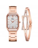  Watch For Women Diamond Bracelet Watch Ladies Quartz Wrist Watch Bracelet Set Roman Numeral Dial Clock Relogio Feminino