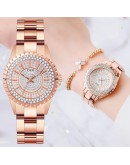 Diamond Women   Watch  Rhinestone Elegant Ladies Watches Rose Gold Clock Wrist Watches For Women relogio feminino