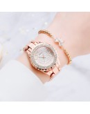 Diamond Women   Watch  Rhinestone Elegant Ladies Watches Rose Gold Clock Wrist Watches For Women relogio feminino