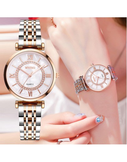 Women Watches Top    Diamond Ladies Wristwatches Steel Belt Female Quartz Watch Watches For Women reloj mujer