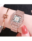 Diamond Women   Watch Rhinestone Elegant Ladies Watches Rose Gold Clock Wrist Watches For Women Gift Relogio Feminino