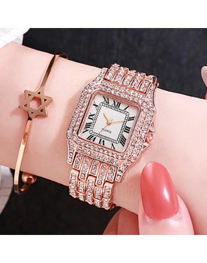 Diamond Women   Watch Rhinestone Elegant Ladies Watches Rose Gold Clock Wrist Watches For Women Gift Relogio Feminino