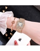 Diamond Women   Watch Rhinestone Elegant Ladies Watches Rose Gold Clock Wrist Watches For Women Gift Relogio Feminino