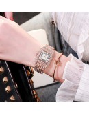 Diamond Women   Watch Rhinestone Elegant Ladies Watches Rose Gold Clock Wrist Watches For Women Gift Relogio Feminino