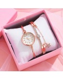 Lvpai   Women Quartz Watches  Diamond Bracelet Set Simple Arabic Numeral Dial Ladies Watches Relogio Feminino