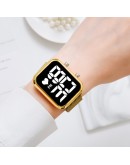  Digital Magnet Watches For Women Square Rose Gold Dress LED Ladies Quartz Watch Female Clock Reloj Mujer Dropshipping