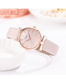 2pcs Set Top Style  Women's  Leather Band Analog Quartz WristWatch Ladies Watch Women Dress Reloj Mujer White Clock