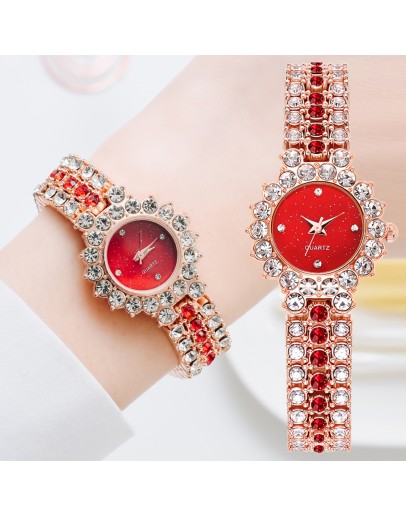 Diamond Women Watch  Rhinestone Elegant Ladies Watches Rose Gold Bracelet Clock Wrist Watches For Women Relogio Feminino