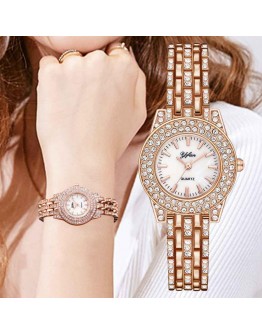  Rose Gold Watches For Ladies Rhinestone Crystal Women Steel Watches  Dress Watches Top   Reloj Mujer