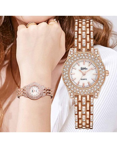  Rose Gold Watches For Ladies Rhinestone Crystal Women Steel Watches  Dress Watches Top   Reloj Mujer