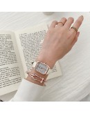  Watch For Women Casual Leather Belt Watches Simple Ladies' Square Dial Quartz Clock Dress White Wristwatches Reloj Mujer