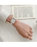  Watch For Women Casual Leather Belt Watches Simple Ladies' Square Dial Quartz Clock Dress White Wristwatches Reloj Mujer