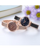 Lvpai  2PCS/Set Women Watches  Black Starry Sky Watch For Women Simple Dress Rhinestone Ladies Bracelet Quartz Clock