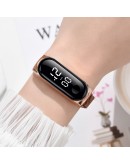  LED Women Magnetic Bracelet Watches Rose Gold Digital Dress Watch Quartz Wristwatch Ladies Clock relogio feminino