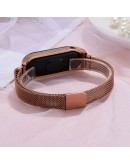  LED Women Magnetic Bracelet Watches Rose Gold Digital Dress Watch Quartz Wristwatch Ladies Clock relogio feminino