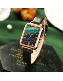 Watch Women  Rectangle Dial Dress Bracelet Watches Set Ladies Leather Band Quartz Wristwatch Female Clock Zegarek Damski