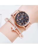 Women   Watch Leopard Pattern Rhinestone Elegant Ladies Watches Gold Clock Wrist Watches For Women relogio feminino