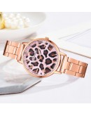 Women   Watch Leopard Pattern Rhinestone Elegant Ladies Watches Gold Clock Wrist Watches For Women relogio feminino