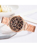 Women   Watch Leopard Pattern Rhinestone Elegant Ladies Watches Gold Clock Wrist Watches For Women relogio feminino