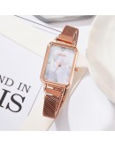  Women Watches Dress Magnet Buckle Rectangular Dial Rhinestone Watch Ladies Quartz Wrist Watch Bracelet Set Reloj Mujer