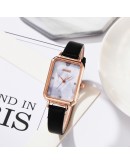  Women Romantic Rectangular Dial Wrist Watch Leather Rhinestone Designer Ladies Clock Simple Dress Gfit Montre Femme