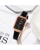  Women Romantic Rectangular Dial Wrist Watch Leather Rhinestone Designer Ladies Clock Simple Dress Gfit Montre Femme