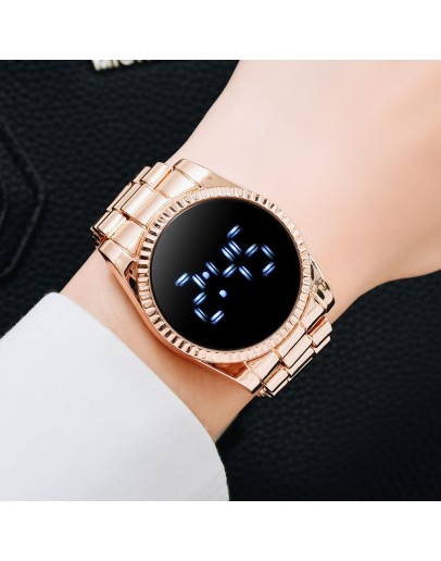  Digital Watch For Women Bracelet  Led Ladies Watches  Rose Gold Dress Casual Quartz Watch zegarek damski