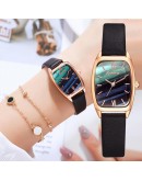 Bravura  Exquisite Small Simple Women Rectangle Watches Retro Leather Female Clock Watches For Women  Wristwatches