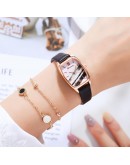 Bravura  Exquisite Small Simple Women Rectangle Watches Retro Leather Female Clock Watches For Women  Wristwatches