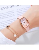 Bravura  Exquisite Small Simple Women Rectangle Watches Retro Leather Female Clock Watches For Women  Wristwatches