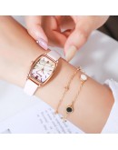 Bravura  Exquisite Small Simple Women Rectangle Watches Retro Leather Female Clock Watches For Women  Wristwatches