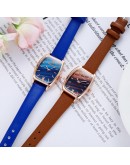 Bravura  Exquisite Small Simple Women Rectangle Watches Retro Leather Female Clock Watches For Women  Wristwatches