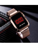  LED Women Watch Sports Magnetic Watches For Women Ladies Wristwatch Gold Mesh Dress Female Clock Gifts zegarek damski