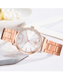   Bracelet Watches Set For Women  Rose Gold Quartz Clock Dress Ladies Diamond Wrist Watch Clock Zegarek Damski