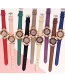   European  style Women Watch + Bracelet   Quartz Watches Reloj Mujer Casual Leather Wristwatch