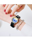 Gaiety  2pcs Set Astronaut Designer Women Wrist Watch Bracelet Canvas Casual Ladies Watch Clock Simple Gfit Reloj Mujer 